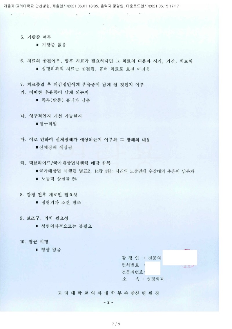 20210615 김영주 6.1 고려대안산병원 감정서 도달(성형)_2.jpg